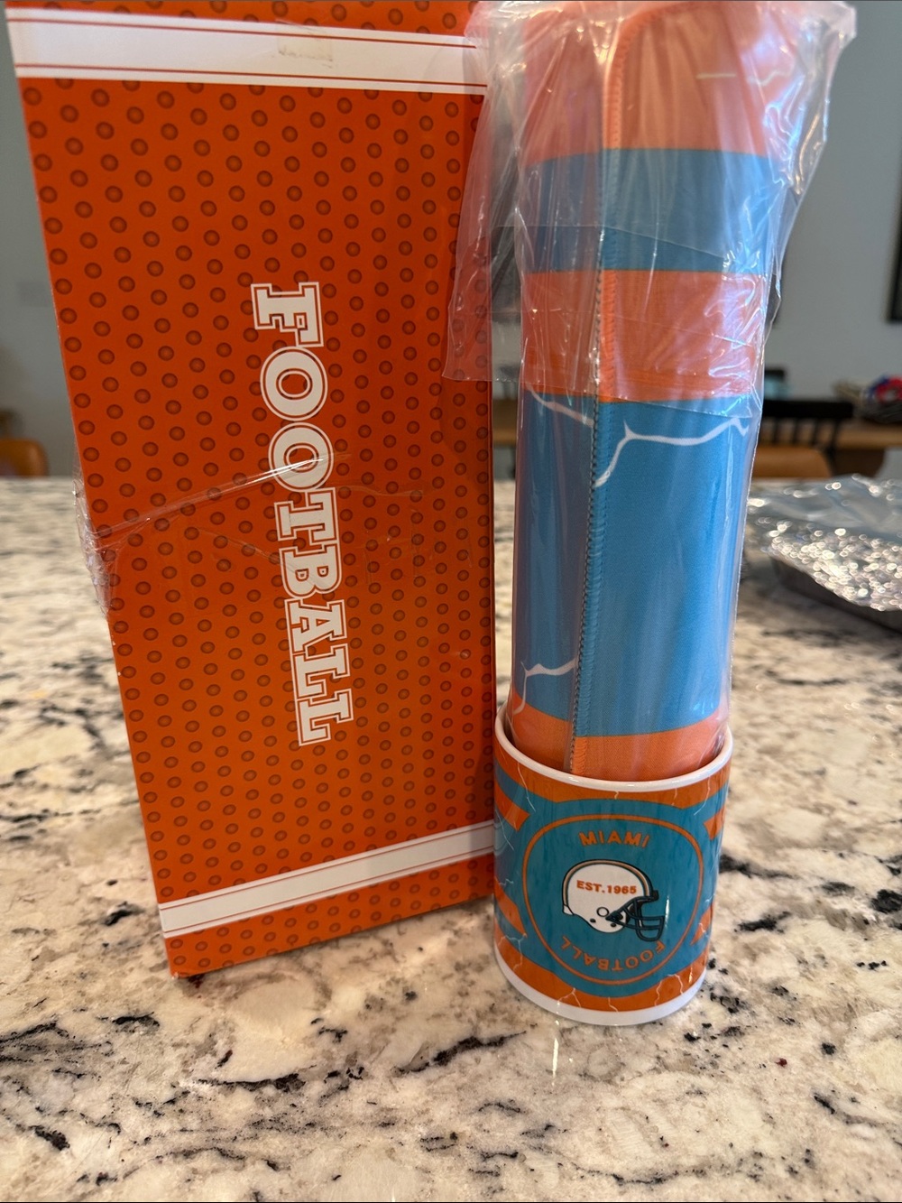 Miami Football Insulated Tumbler - Teal & Orange
